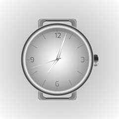 Realistic illustration of a wristwatch. Clock face. Vector element for your design