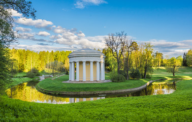 The Temple of Friendship at Slavyanka River in Pavlovsk Park near Saint-Petersburg, Russia