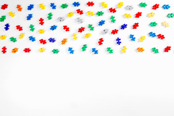 Colorful constructor details frame on white background