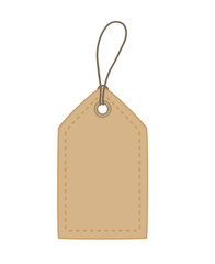 Cardboard price tag on white background
