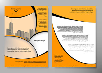 Minimal flyers report business magazine poster layout portfolio template.Brochure design template vector. Square layout in cover book portfolio presentation poster.City design on A4 brochure layout