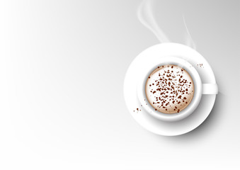 Vector isolated cup of coffee collection, cappuccino