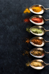 Spices and copy space for text