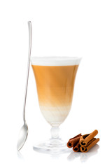 Cup cappuccino isolated on white background