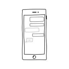Smart Phone. Hand Drawn Doodle Icon.