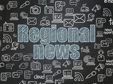 News concept: Regional News on School board background