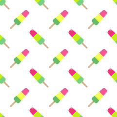 Seamless background image colorful watercolor texture popsicle pattern