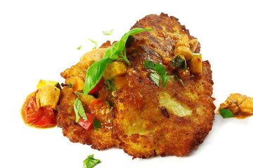 potato pancakes with goulash