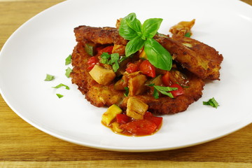 potato pancakes with goulash