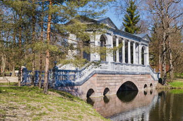 The Marble Bridge in the Catherine Park in Tsarskoye Selo.