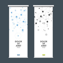 Roll up banner stand with abstract connect background