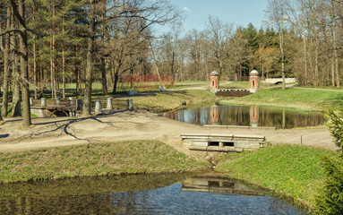 The Red (Turkish) cascade in the Catherine Park in Tsarskoye Selo.