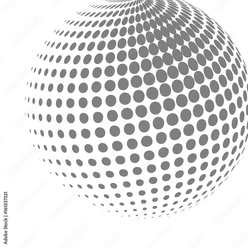 Poster abstract halftone effect 3d sphere