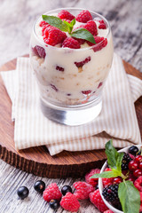 yogurt with muesli and berries