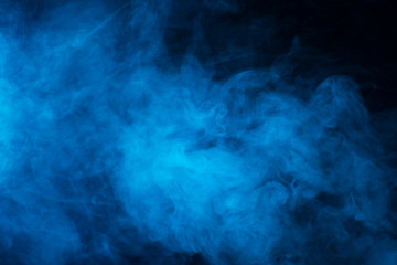 Blue smoke texture on black