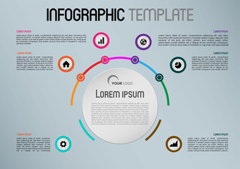 Modern infographics options template vector with colorful circle