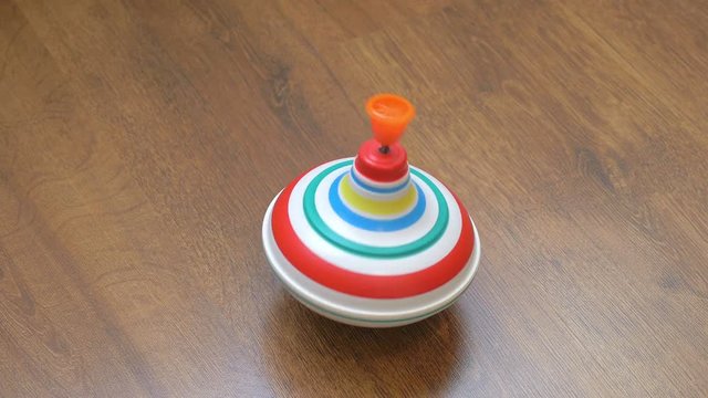  High quality video of colorful spinning top in 4K