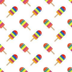 Seamless background image colorful watercolor texture popsicle pattern