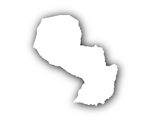 Karte von Paraguay mit Schatten