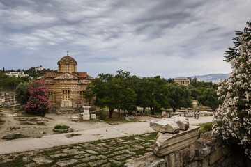 Small Byzantine church in Ancient Agora in Athens, Greece. 
