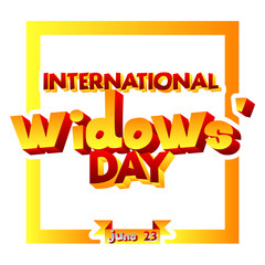 Vector illustrated banner, greeting card or poster for International Widows' Day.