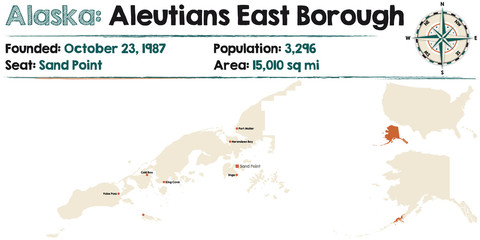 Large and detailed map of Aleutians East Borough in Alaska.