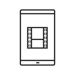 Smartphone video file linear icon