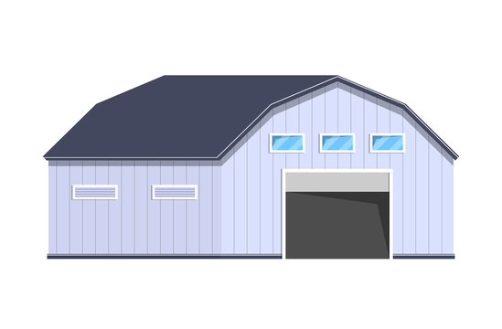 Warehouse logistics building. Storage icon. Storage in flat style. Vector illustration