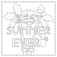 Coloring page with hand drawn text 