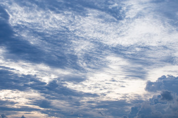 Gray storm clouds before sunset