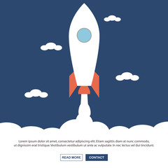 Start Up. Businessman rocket lift up. Concept business vector illustration