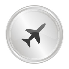 Flugzeug - Verchromter Button