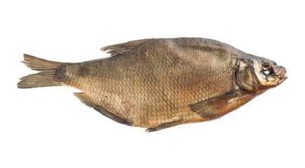 Smoked bream isolated on white background