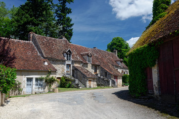Fototapeta na wymiar Old traditional houses in central France