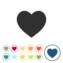 Runde Schaltflächen - Herz - Lieben