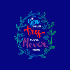 If you never try you will never know 