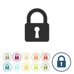 Runde Schaltflächen - Schloss - Schutz - Sicherheit