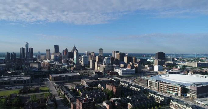 Aerial view of Detroit Michigan