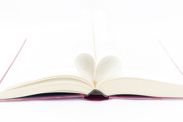 open book and forming a heart with their central leaves
