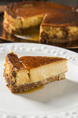 Delicious cheese cake with honey