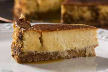 Delicious cheese cake with honey