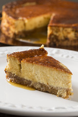 Delicious cheese cake with honey