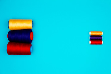Sewing concept. Colorful sewing spools