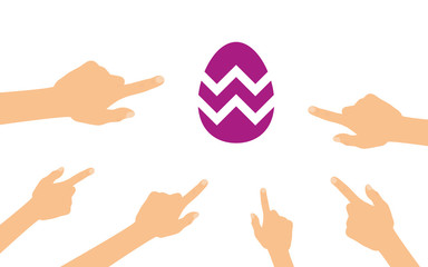 Hände zeigen auf - Ei