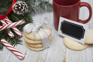 Christmas Cookies Background with Copy Space