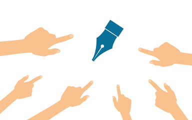 Hände zeigen auf - Füller