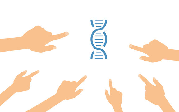Hände zeigen auf - DNA