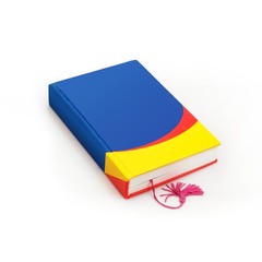 Book stack on white background