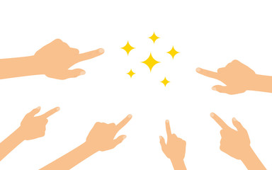 Hände zeigen auf - Glitzer