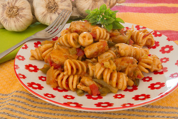 poêlée de pâtes et poulet